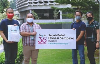 Sequis Donasi Sembako dan Masker ke  Panti Asuhan