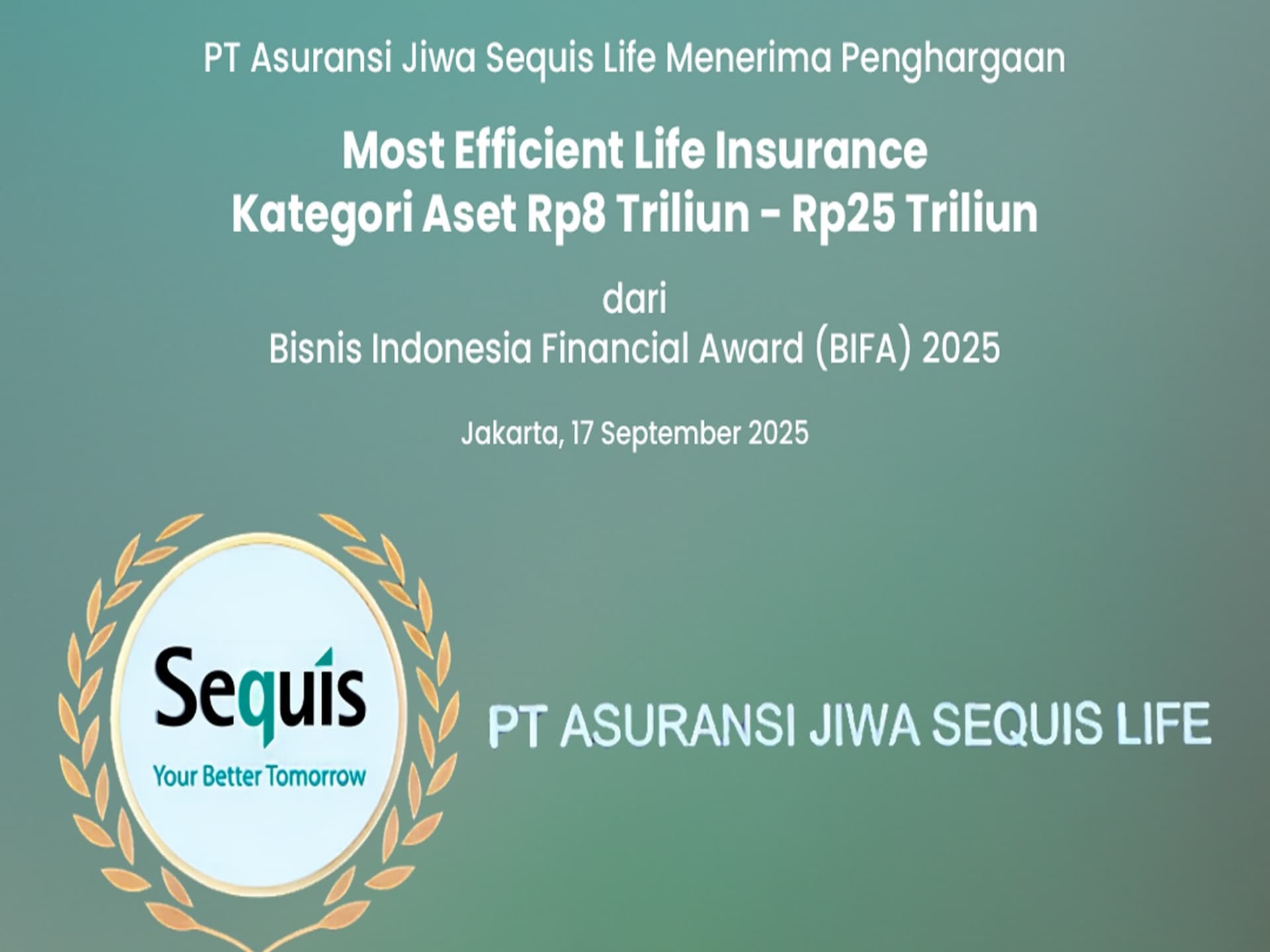 The Most Efficient Life Insurance Kategori Aset Rp8 Triliun - Rp25Triliun